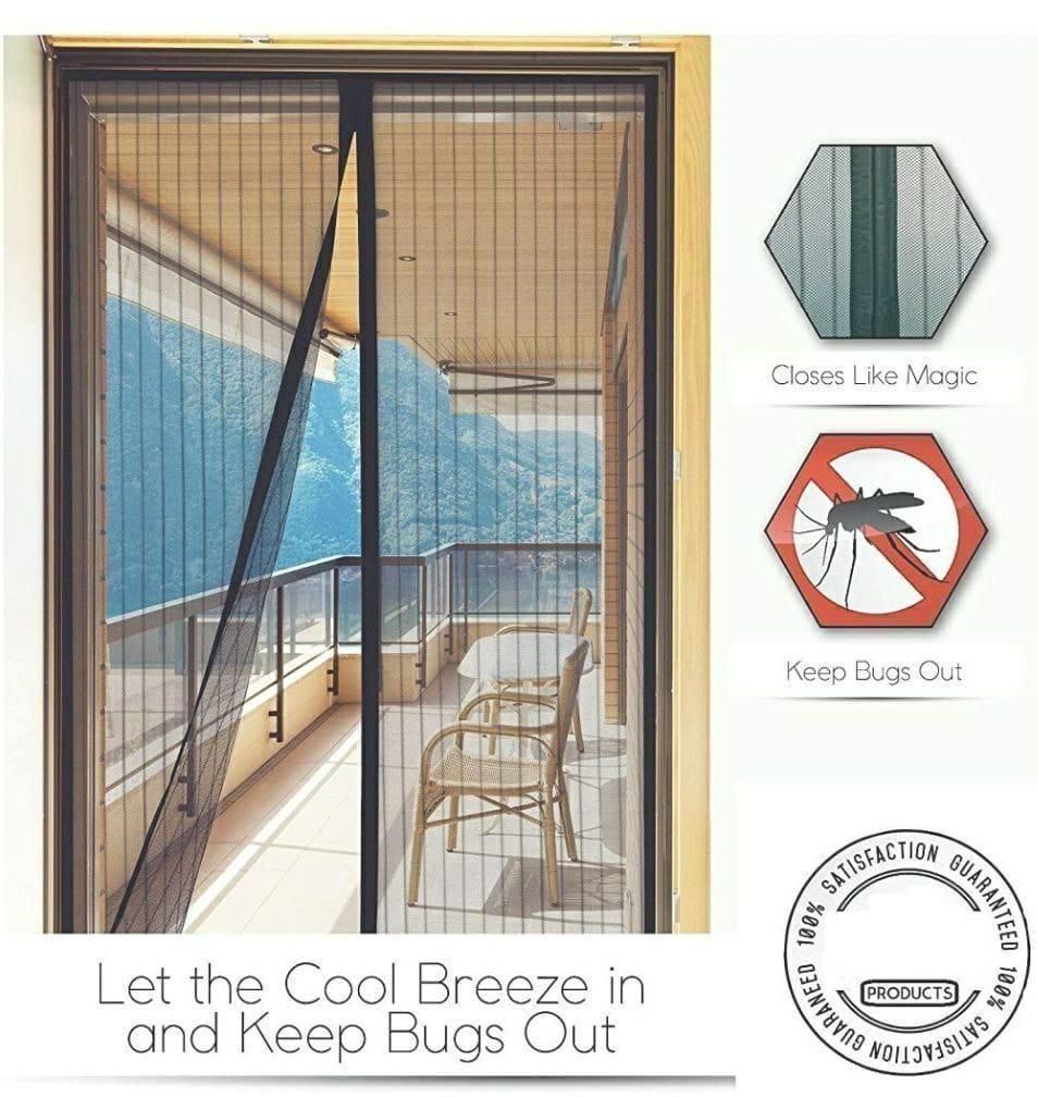 Anti-Mosquito Door Curtains with Magnetic Closure – Foldable Insect Screen for Doors