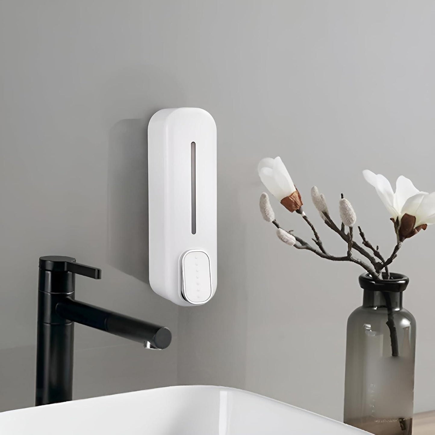 Wall-Mounted Manual Soap Dispenser (Set of 2) – Space-Saving Press Design for Home & Office