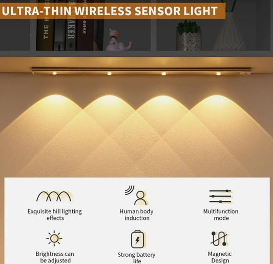Motion Sensor LED Cabinet Light – USB Rechargeable