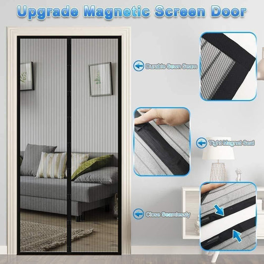 Anti-Mosquito Door Curtains with Magnetic Closure – Foldable Insect Screen for Doors