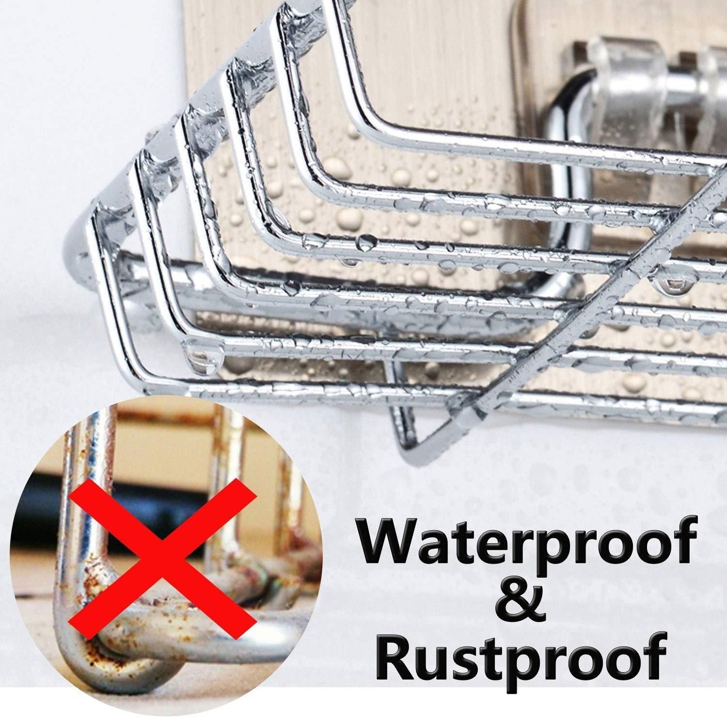 Stainless Steel Soap Dish Holder – Wall-Mounted, Double Tier with Drain Tray