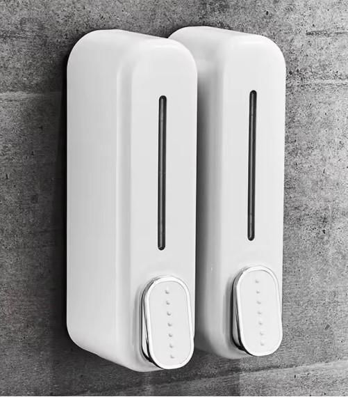 Wall-Mounted Manual Soap Dispenser (Set of 2) – Space-Saving Press Design for Home & Office