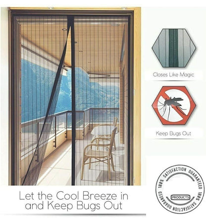 Anti-Mosquito Door Curtains with Magnetic Closure – Foldable Insect Screen for Doors