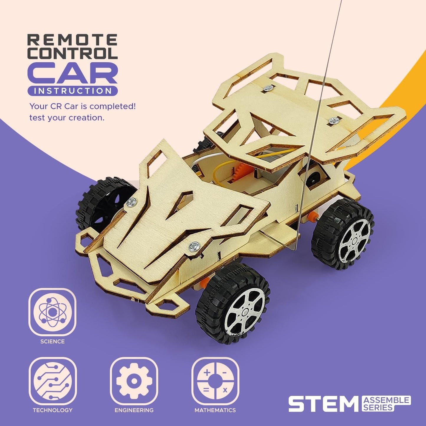Wooden  Electric Car Craft for Kids – DIY Building Kit for Creative Play