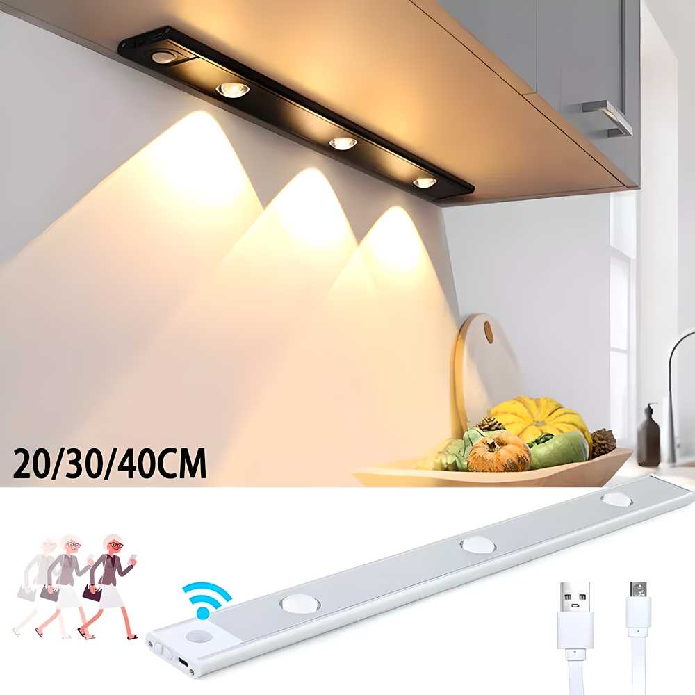 Motion Sensor LED Cabinet Light – USB Rechargeable