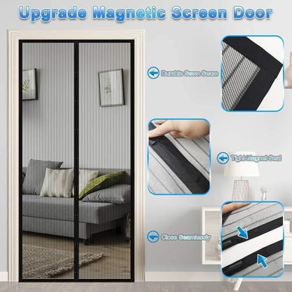 Anti-Mosquito Door Curtains with Magnetic Closure – Foldable Insect Screen for Doors